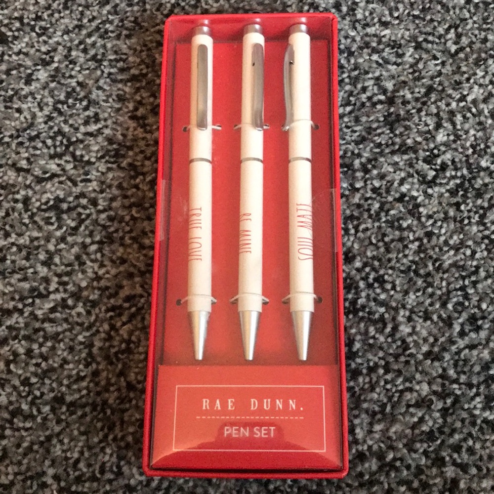 Rae Dunn Red Pen Set TRUE LOVE, BE MINE, SOUL MATE